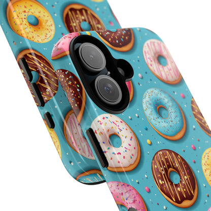 Cute Donut Pattern Phone Case – Colorful Sprinkles Dessert Design for Iphone, Samsung Galaxy and Pixel