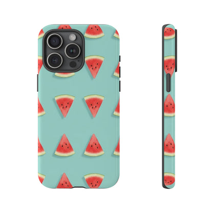 Watermelon Phone Case – Pastel Blue Summer Fruit Tough Case (iPhone, Samsung, Pixel)