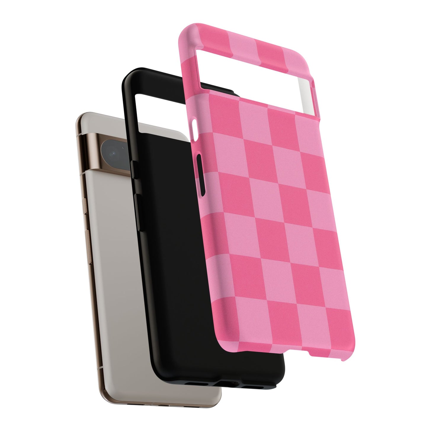 Pink Checkerboard Phone Case | Cute Aesthetic Checkered iPhone & Samsung Tough Case