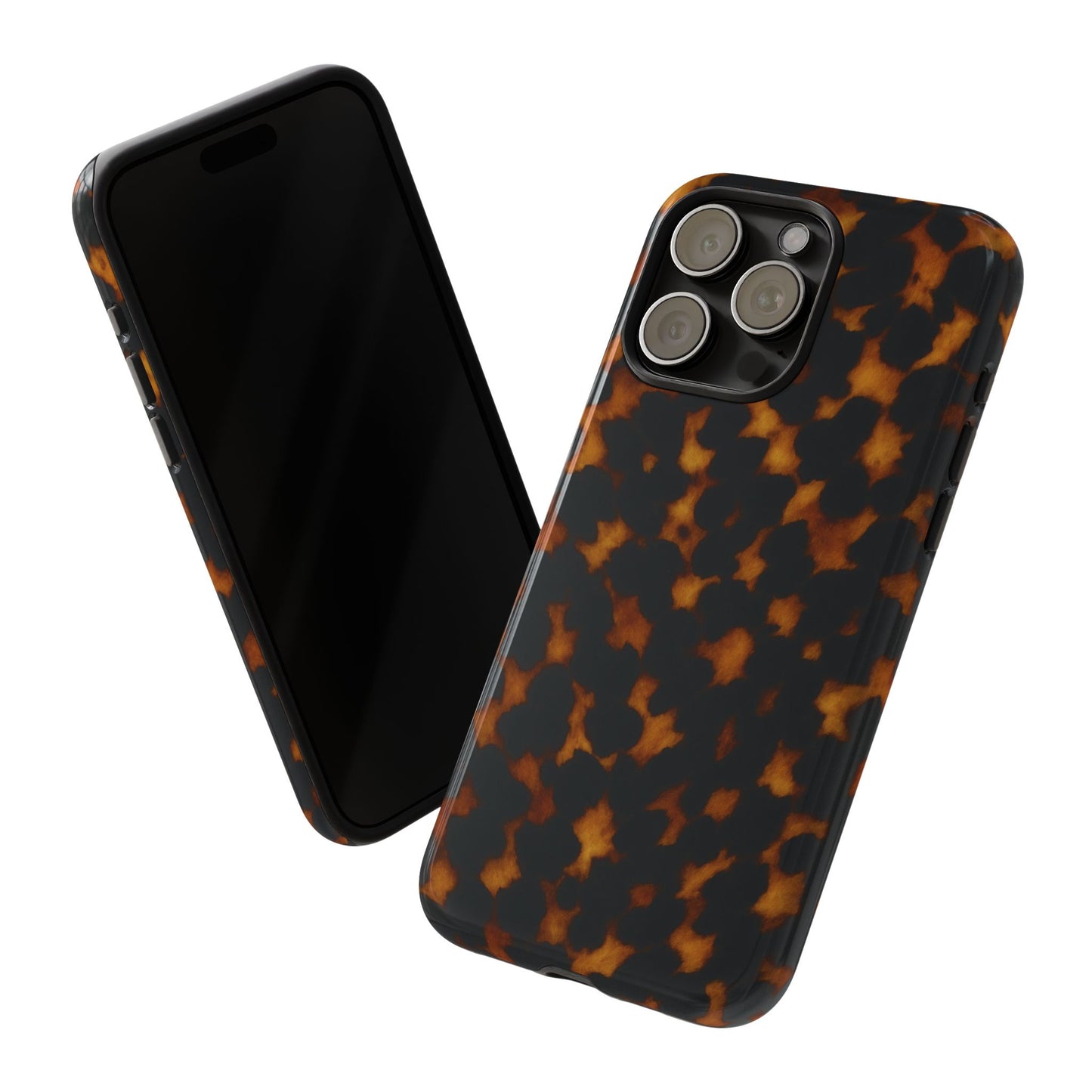 Tortoiseshell Pattern Tough Phone Case | Classic Leopard-Style Protective Cover