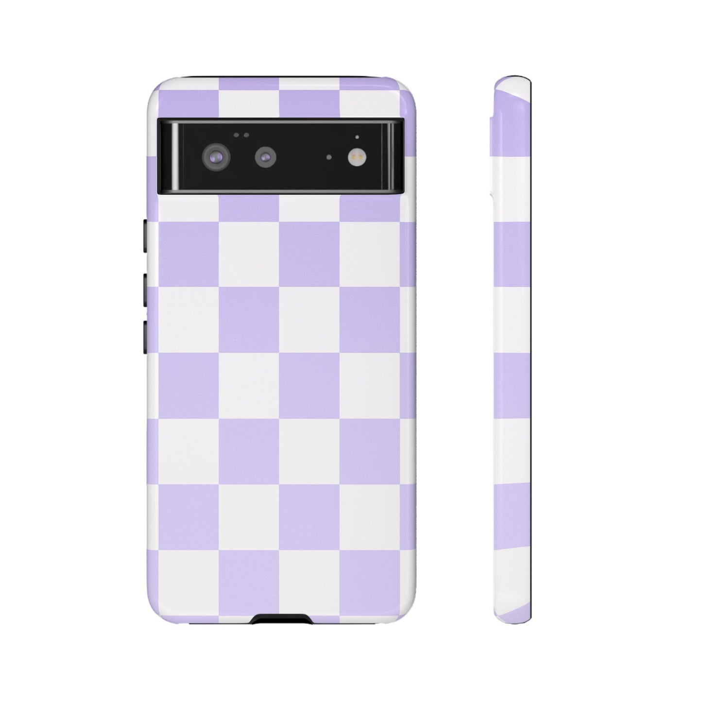 Lavender Checkerboard Phone Case | Pastel Aesthetic Checkered iPhone & Samsung Tough Case