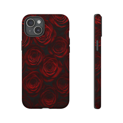 Dark Red Rose Phone Case – Gothic Floral Tough Case (iPhone, Samsung, Pixel)