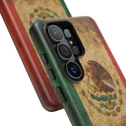 Vintage Mexico Flag Phone Case – Mexican Pride Grunge Flag Aesthetic Tough Case
