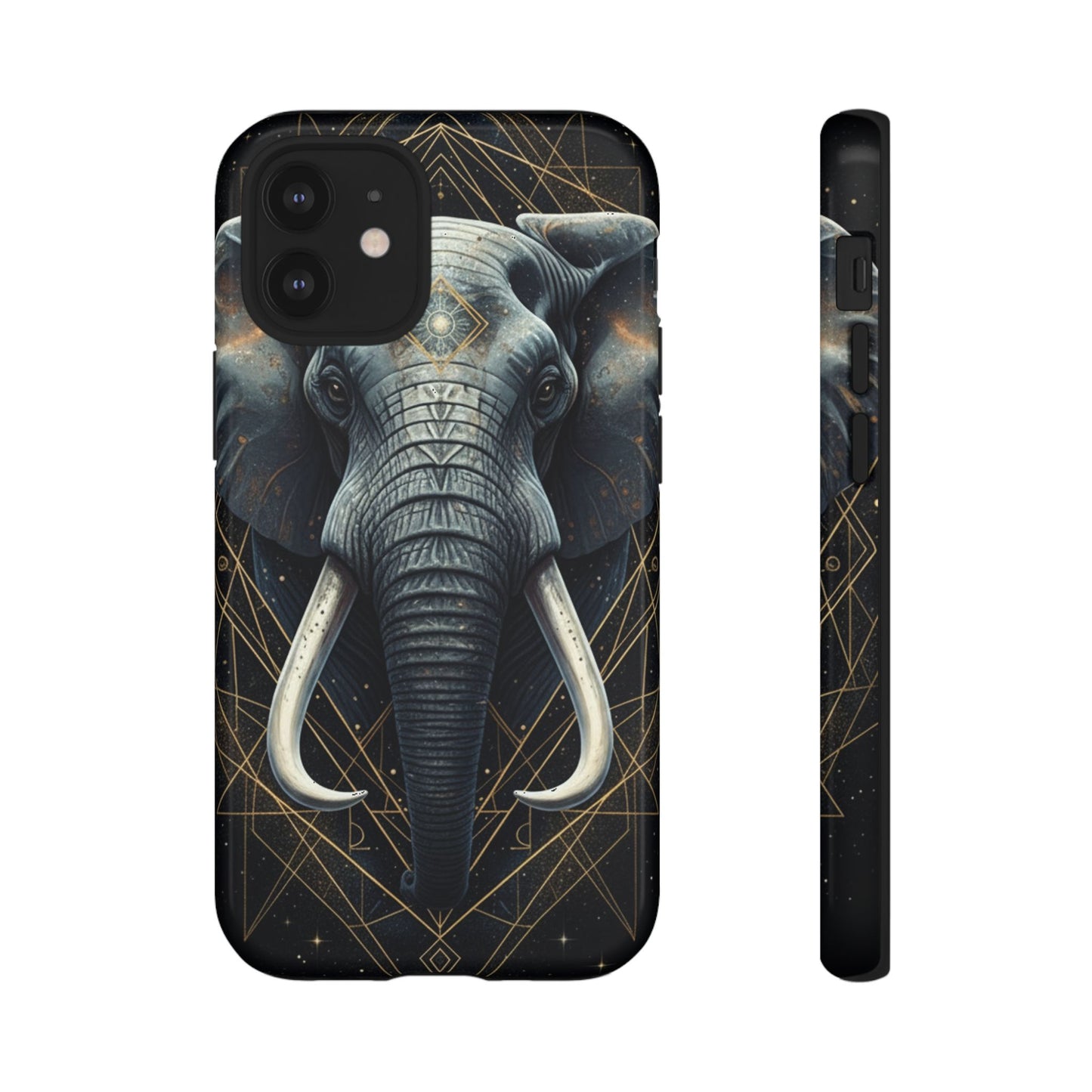 Elephant Mandala Phone Case | Minimal Gold Accent Tough Case