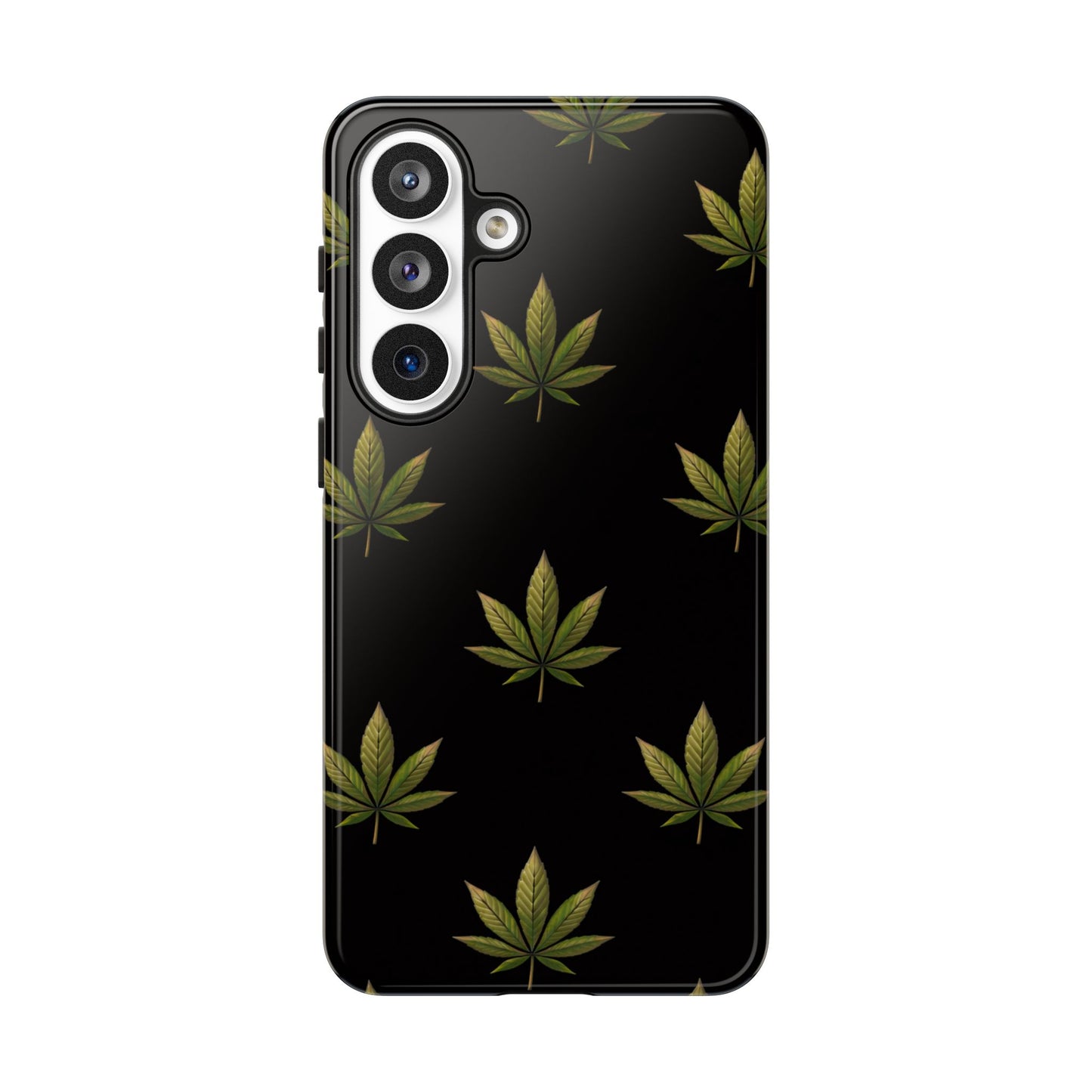 Cannabis Leaf Phone Case Green Weed Leaf Pattern Tough Protective Cover