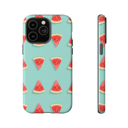 Watermelon Phone Case – Pastel Blue Summer Fruit Tough Case (iPhone, Samsung, Pixel)