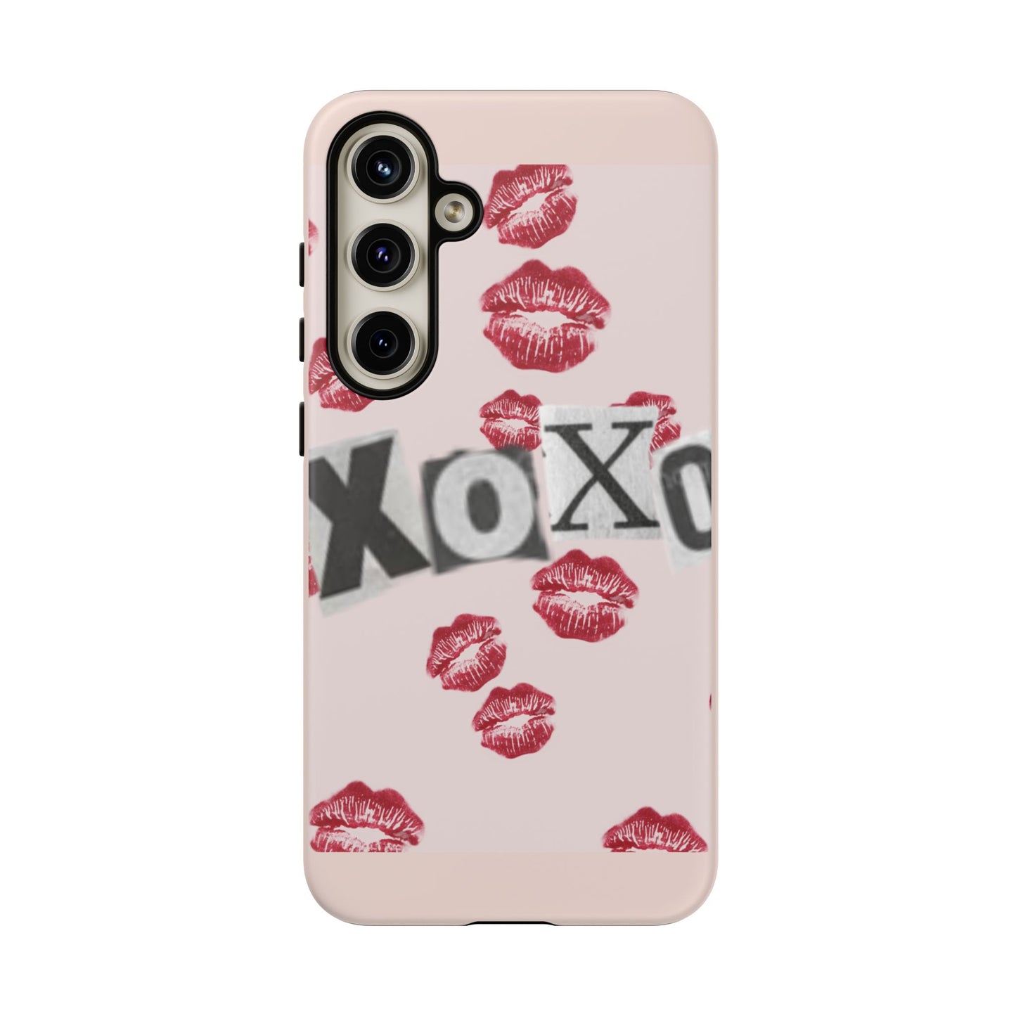 XOXO Kiss Print Phone Case | Coquette Valentine Aesthetic | Cute Pink Lipstick Kiss Tough Case for iPhone & Samsung