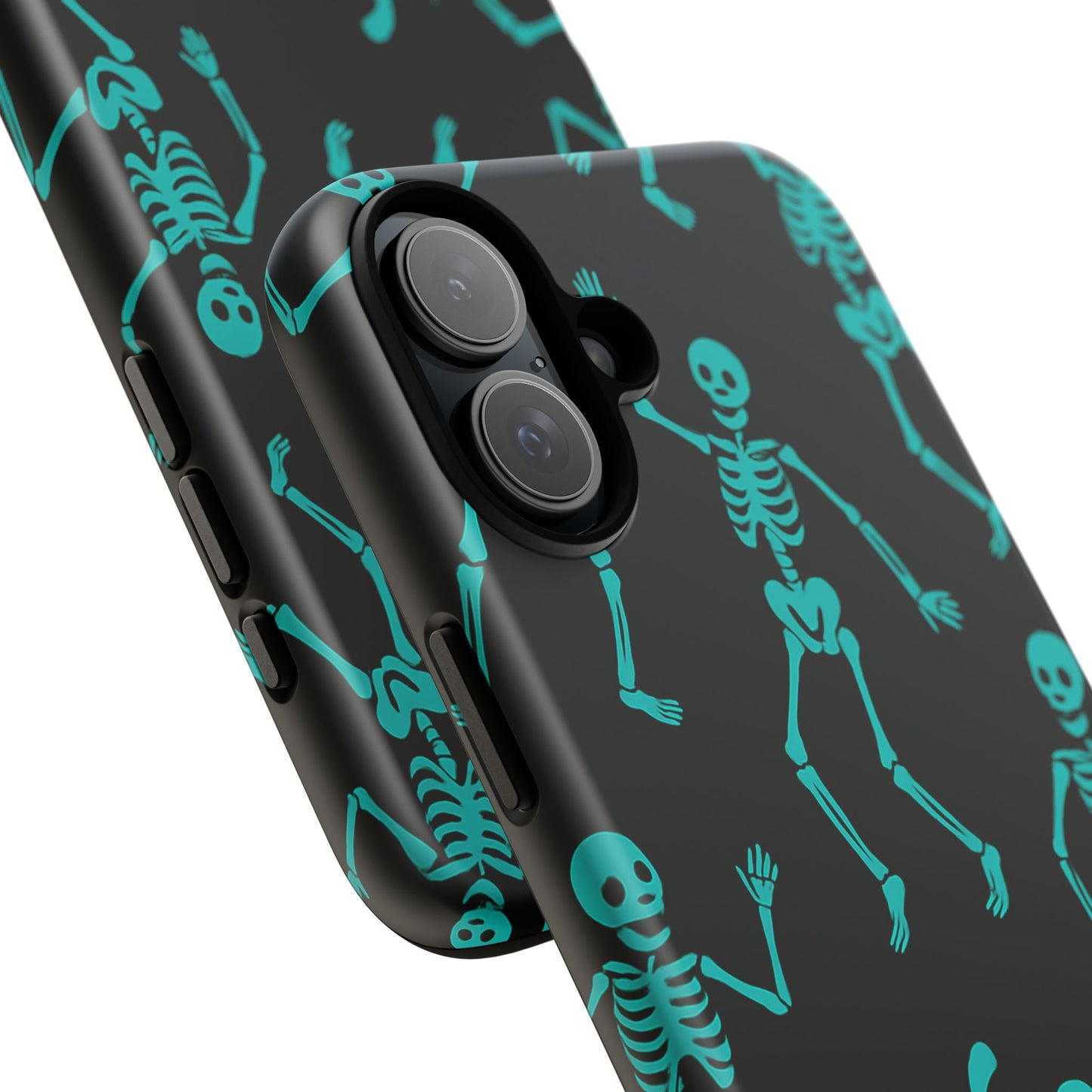 Dancing Teal Skeletons Phone Case | Tough Protective Case for Iphone, Samsung Galaxy and Pixel