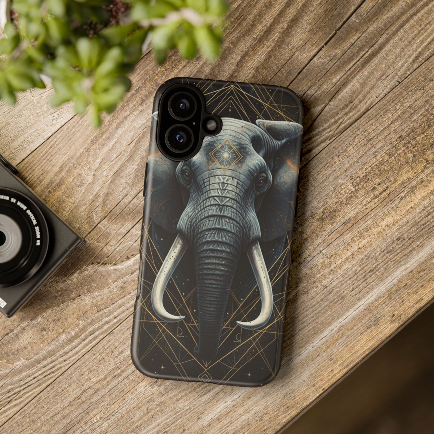 Elephant Mandala Phone Case | Minimal Gold Accent Tough Case