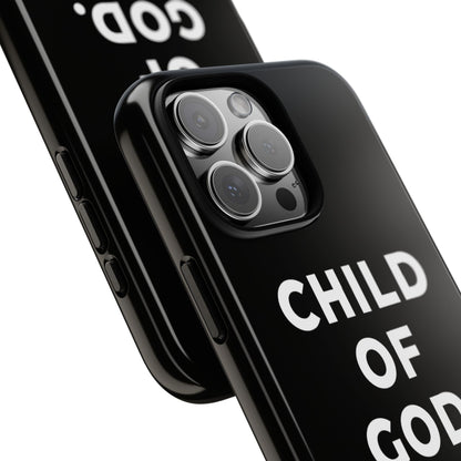 Child of God Phone Case Christian Black Aesthetic Cross Tough Cover