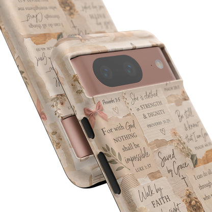 Christian Bible Verse Phone Case | Faith Scripture Aesthetic Floral Christian Case