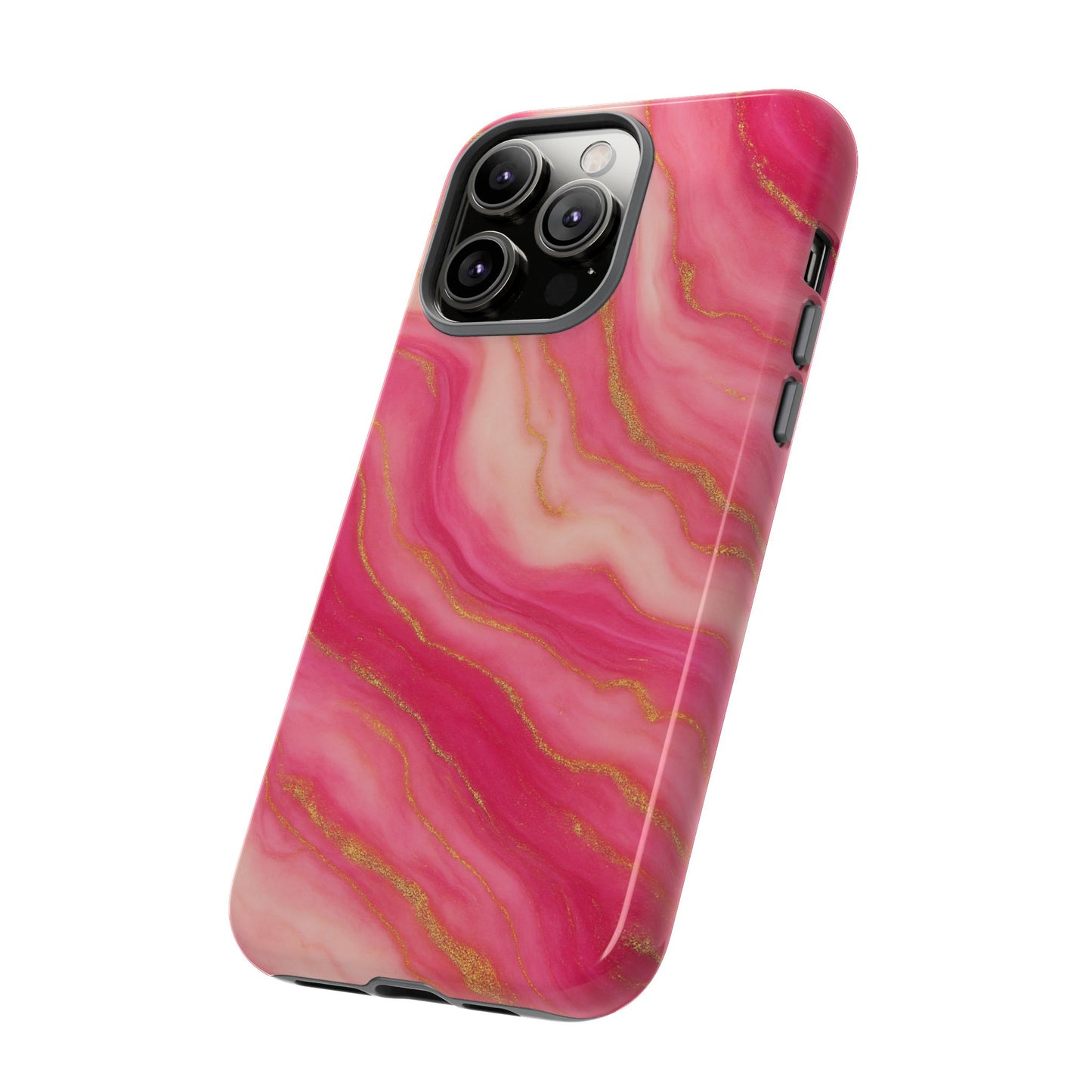 Pink Marble Phone Case | Rose Gold Swirl Aesthetic Tough Protective Case