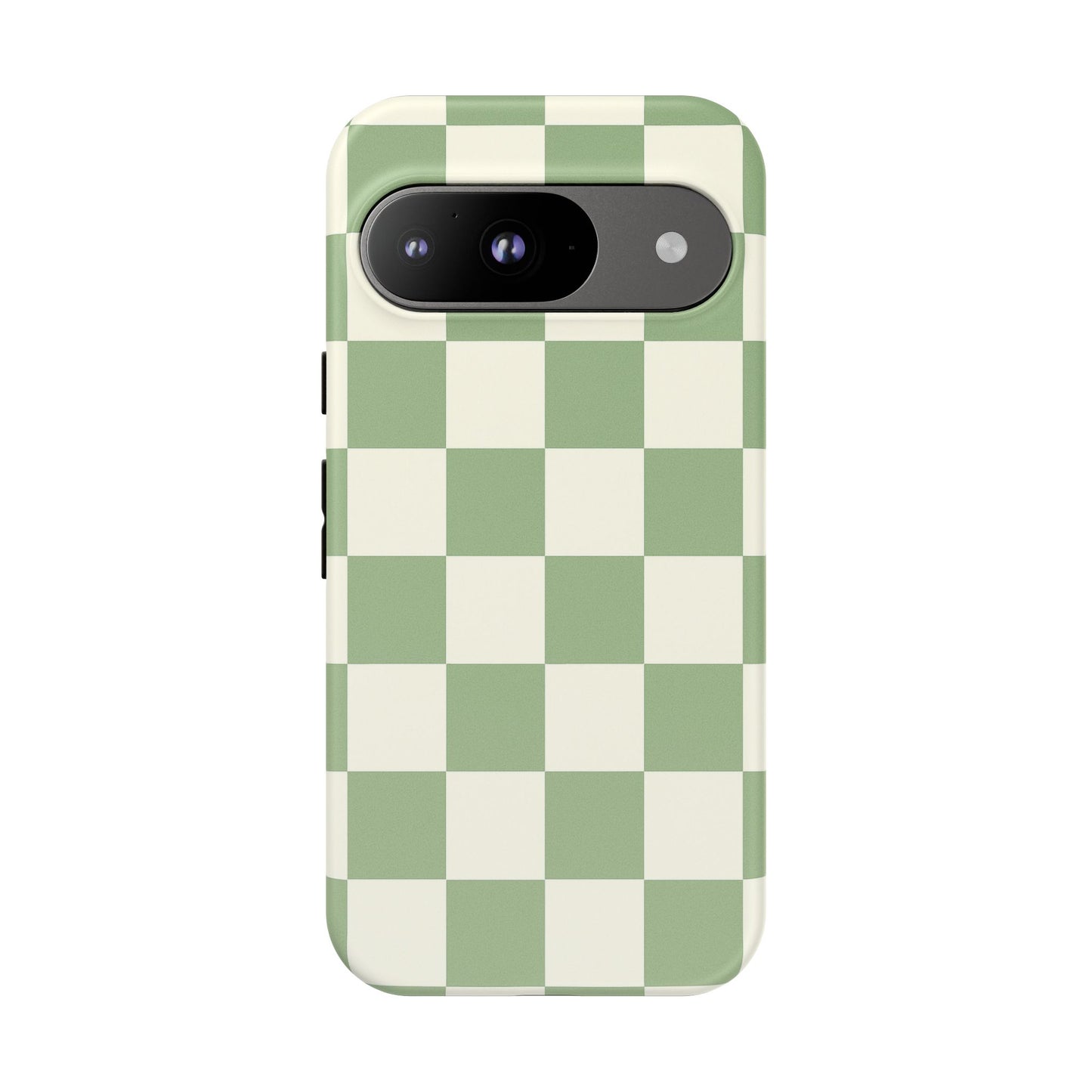 Sage Green Checkerboard Phone Case | Minimal Aesthetic Tough Case