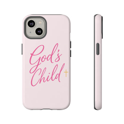 Gods Child Phone Case Christian Pink Aesthetic Tough iPhone Case