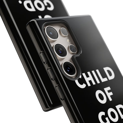 Child of God Phone Case Christian Black Aesthetic Cross Tough Cover