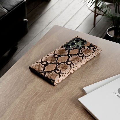 Snake Print Phone Case – Brown Python Pattern Slim Protective Cover for Iphone, Samsung Galaxy and Pixel