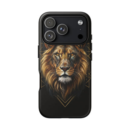 Majestic Lion Phone Case – Black Gold Luxury Lion Art Tough Protective Case