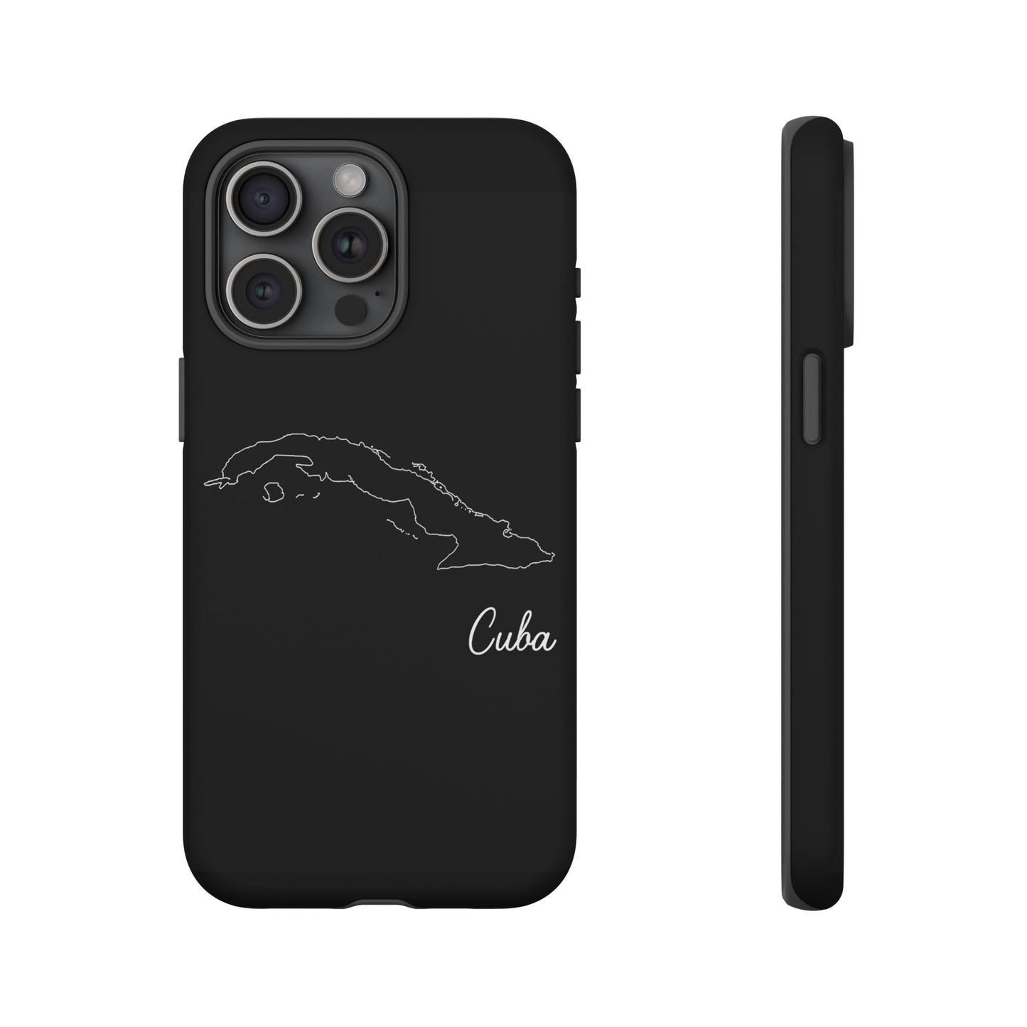 Cuba Outline Phone Case – Minimal Country Map Tough Case (iPhone, Samsung, Pixel)