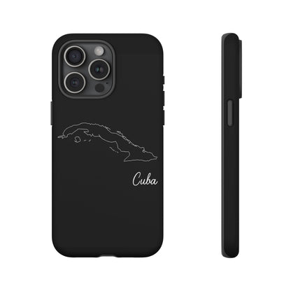 Cuba Outline Phone Case – Minimal Country Map Tough Case (iPhone, Samsung, Pixel)