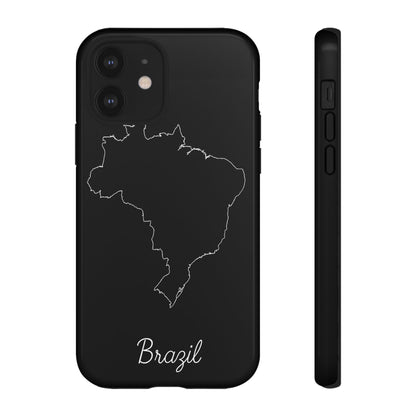Brazil Outline Phone Case – Minimal Country Map Tough Case (iPhone, Samsung, Pixel)