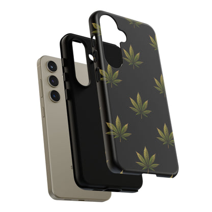 Cannabis Leaf Phone Case Green Weed Leaf Pattern Tough Protective Cover