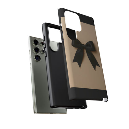 Black Bow Phone Case | Elegant Coquette Bow Design | Chic Neutral Tough Case for iPhone & Samsung