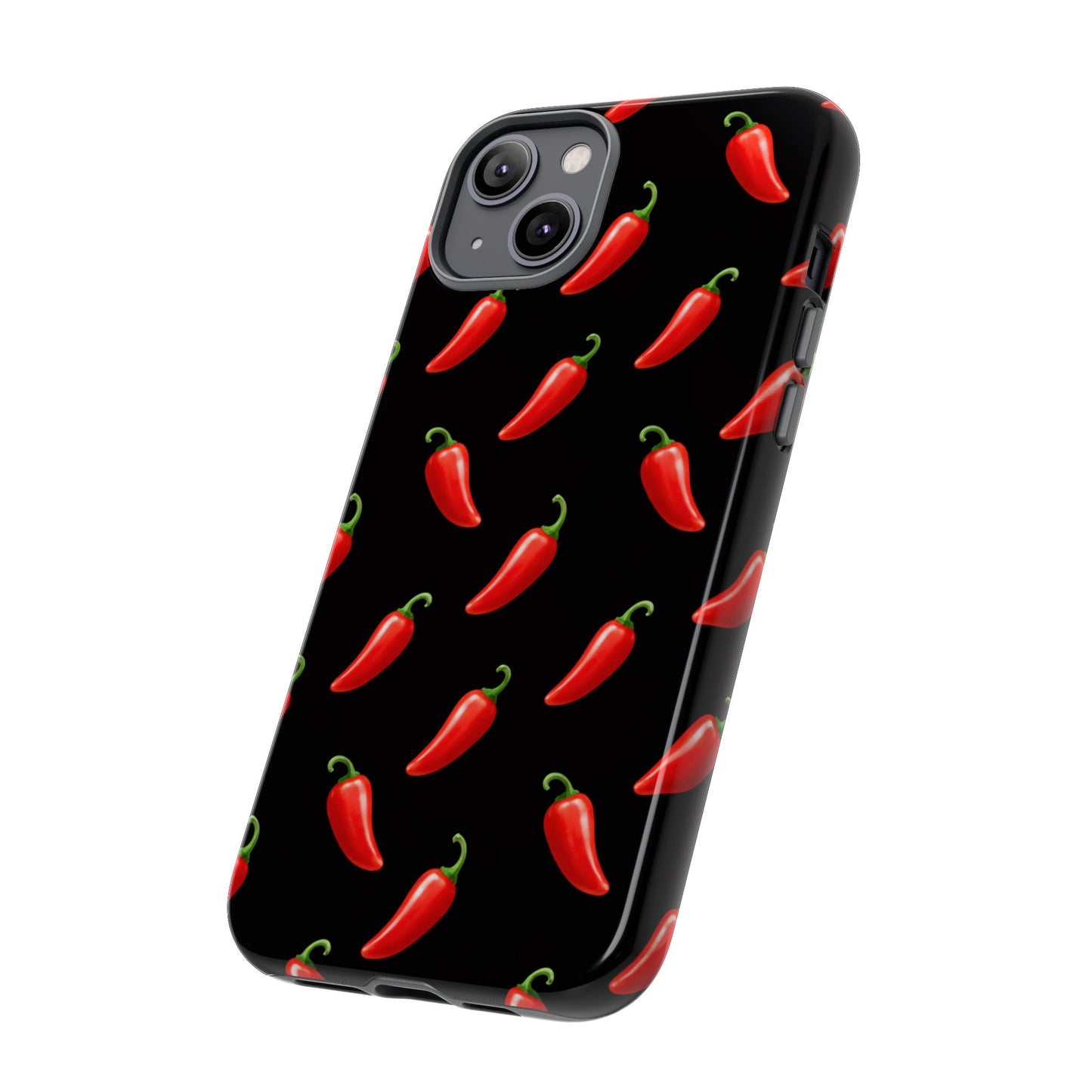 Spicy Chili Pepper Phone Case – Black Cute Hot Pepper Tough Cover for Iphone, Samsung Galaxy and Pixel