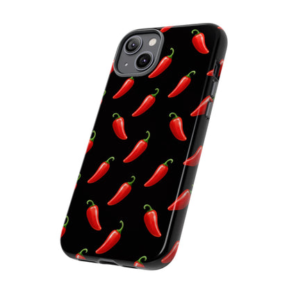Spicy Chili Pepper Phone Case – Black Cute Hot Pepper Tough Cover for Iphone, Samsung Galaxy and Pixel