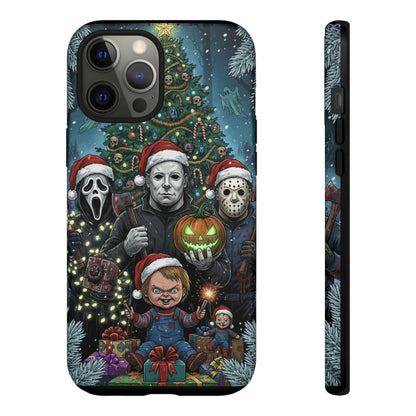 Christmas Horror Phone Case – Festive Slasher Collage Tough Case (iPhone, Samsung, Pixel)