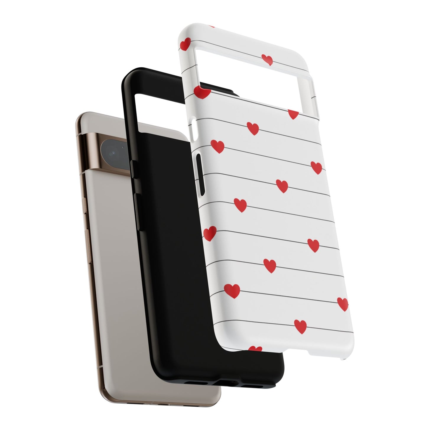 Red Heart Stripe iPhone Case | Tough Shockproof Love Aesthetic Cover
