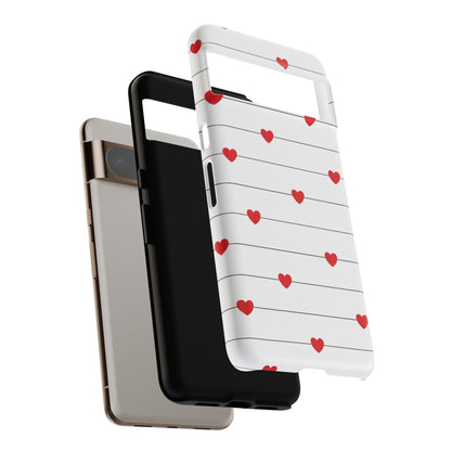 Red Heart Stripe iPhone Case | Tough Shockproof Love Aesthetic Cover
