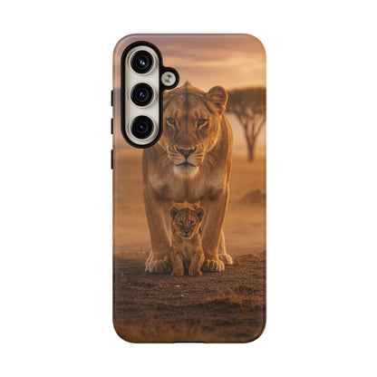Lioness & Cub Phone Case | Safari Wildlife Tough Case for iPhone & Samsung
