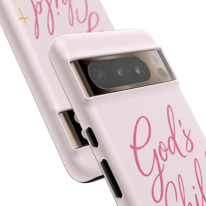Gods Child Phone Case Christian Pink Aesthetic Tough iPhone Case
