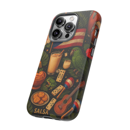 Puerto Rican Culture Phone Case | Boricua Icons Caribbean Aesthetic Tough Protective Case