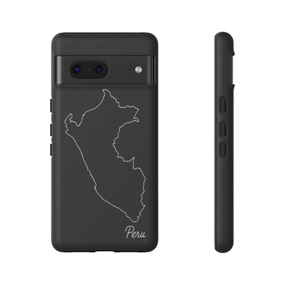 Peru Outline Phone Case – Minimal Country Map Tough Case (iPhone, Samsung, Pixel)