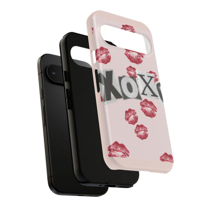 XOXO Kiss Print Phone Case | Coquette Valentine Aesthetic | Cute Pink Lipstick Kiss Tough Case for iPhone & Samsung