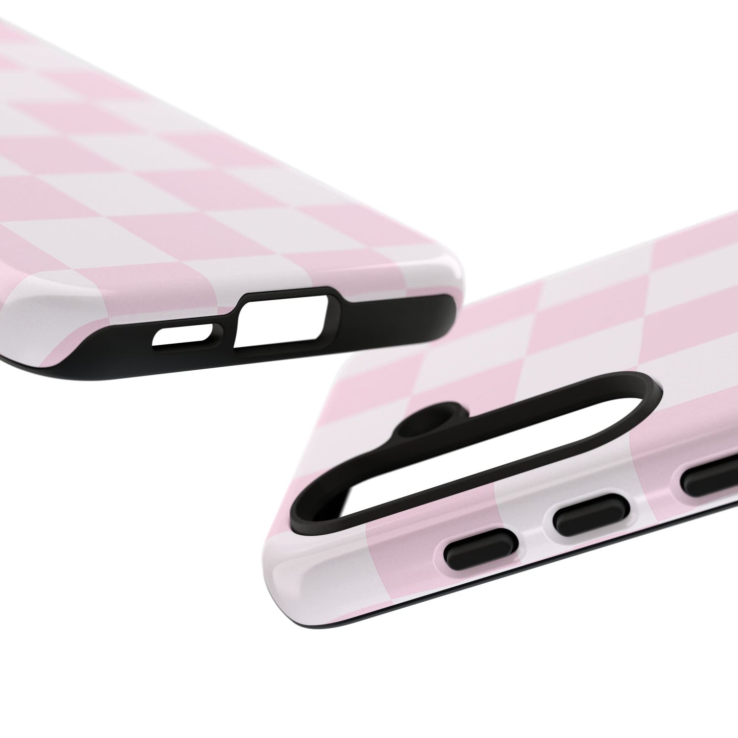 Light Pink Checkerboard Phone Case | Pastel Aesthetic Checkered iPhone & Samsung Tough Case