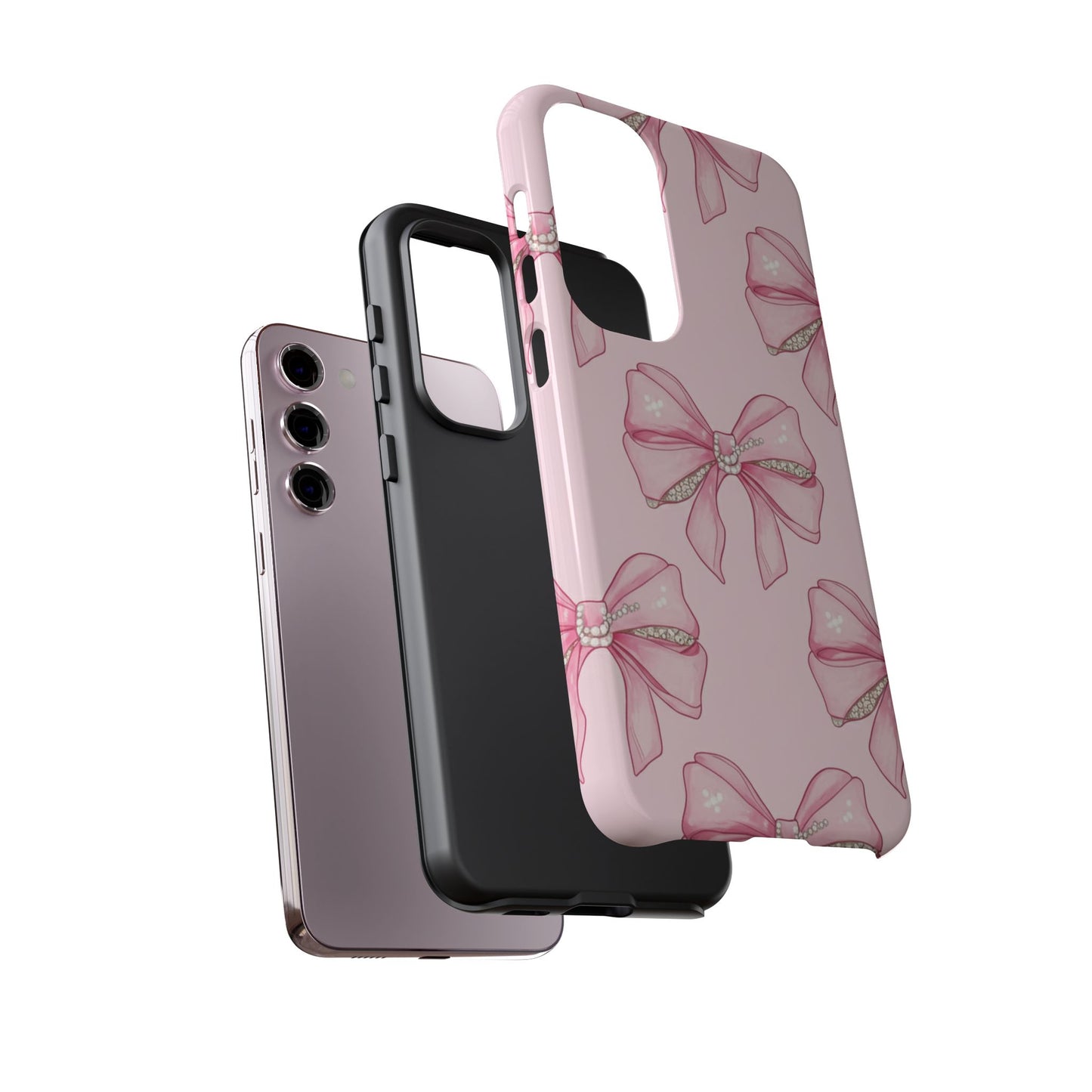 Pink Bow Pattern Phone Case | Coquette Aesthetic Tough Protective Case