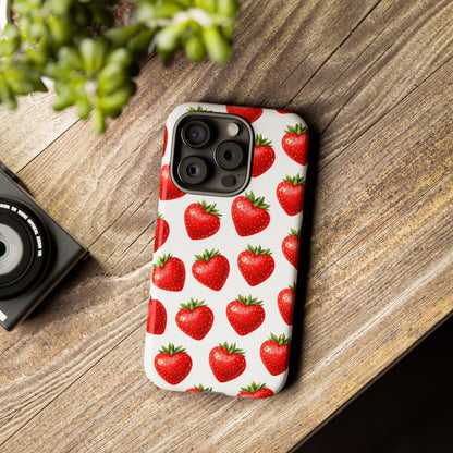 Cute Strawberry Phone Case – Aesthetic Fruit Pattern Protective Cover for Iphone, Samsung Galaxy and Pixel