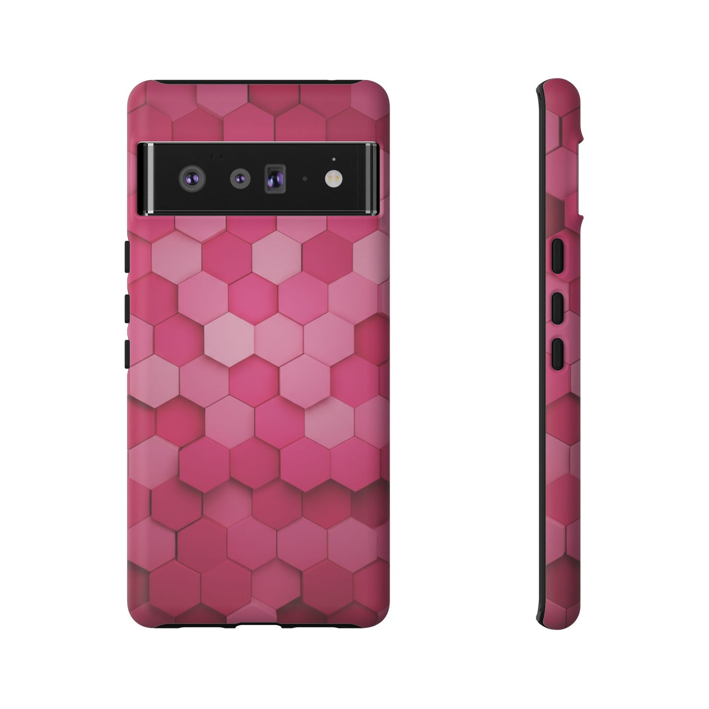 Hot Pink Hexagon Phone Case | Honeycomb Geometric Aesthetic | Cute Pink iPhone & Samsung Tough Protective Case