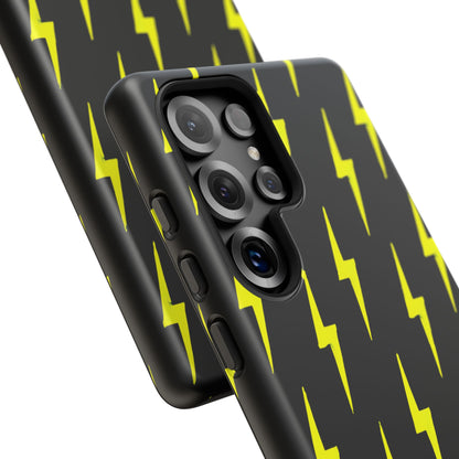 Yellow Lightning Bolt Tough Phone Case | Bold Electric Pattern Case for Iphone, Samsung Galaxy and Pixel