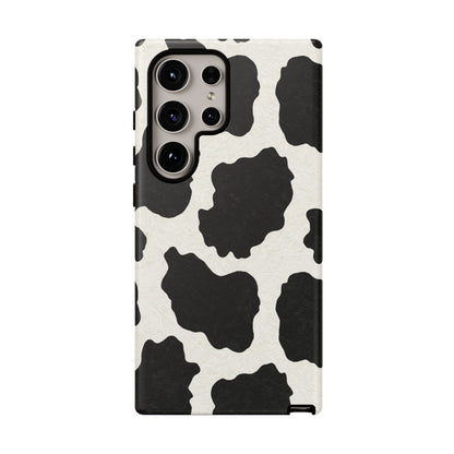 Black & White Cow Print Phone Case | Aesthetic Tough Protective Case