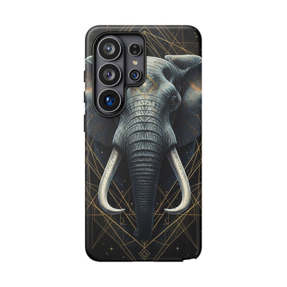Elephant Mandala Phone Case – Black and Gold Spiritual Elephant Tough Protective Case