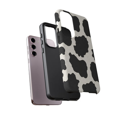 Black & White Cow Print Phone Case | Aesthetic Tough Protective Case