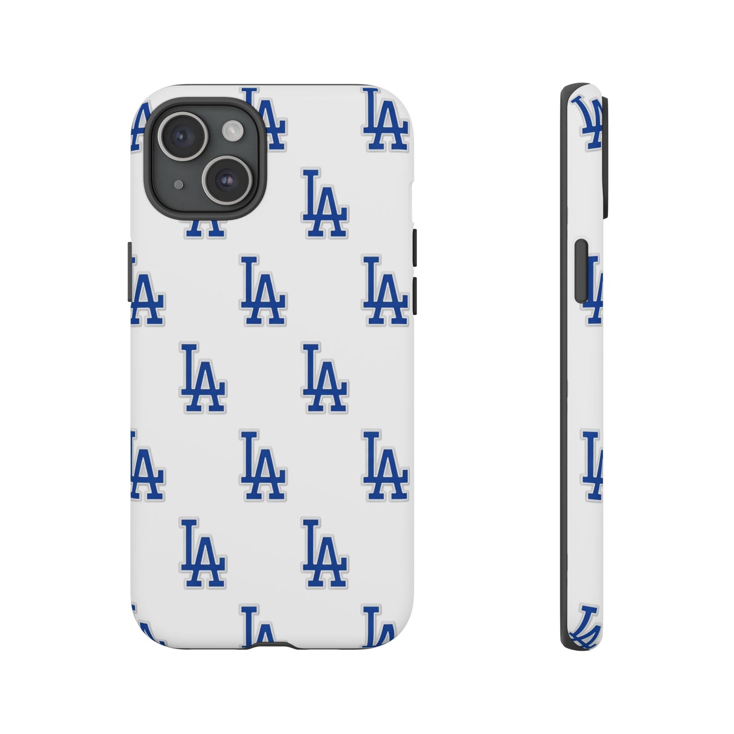 Blue LA Monogram Pattern Phone Case | Minimal Baseball Inspired Tough Cover