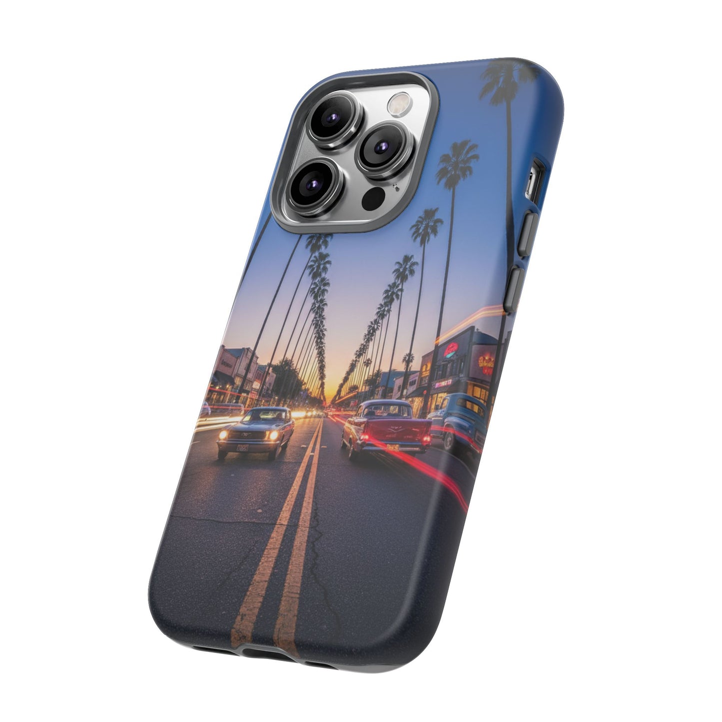 LA Sunset Boulevard Phone Case | Palm Tree Sunset Aesthetic | City Night Tough Case