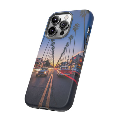 LA Sunset Boulevard Phone Case | Palm Tree Sunset Aesthetic | City Night Tough Case