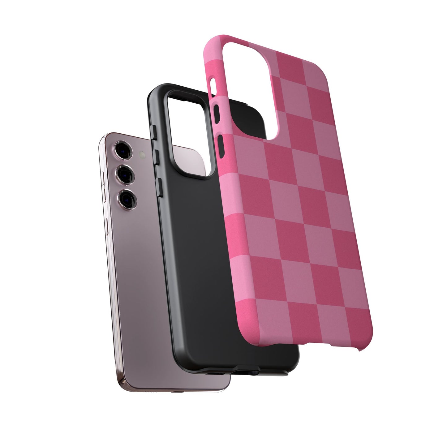 Pink Checkerboard Phone Case | Cute Aesthetic Checkered iPhone & Samsung Tough Case