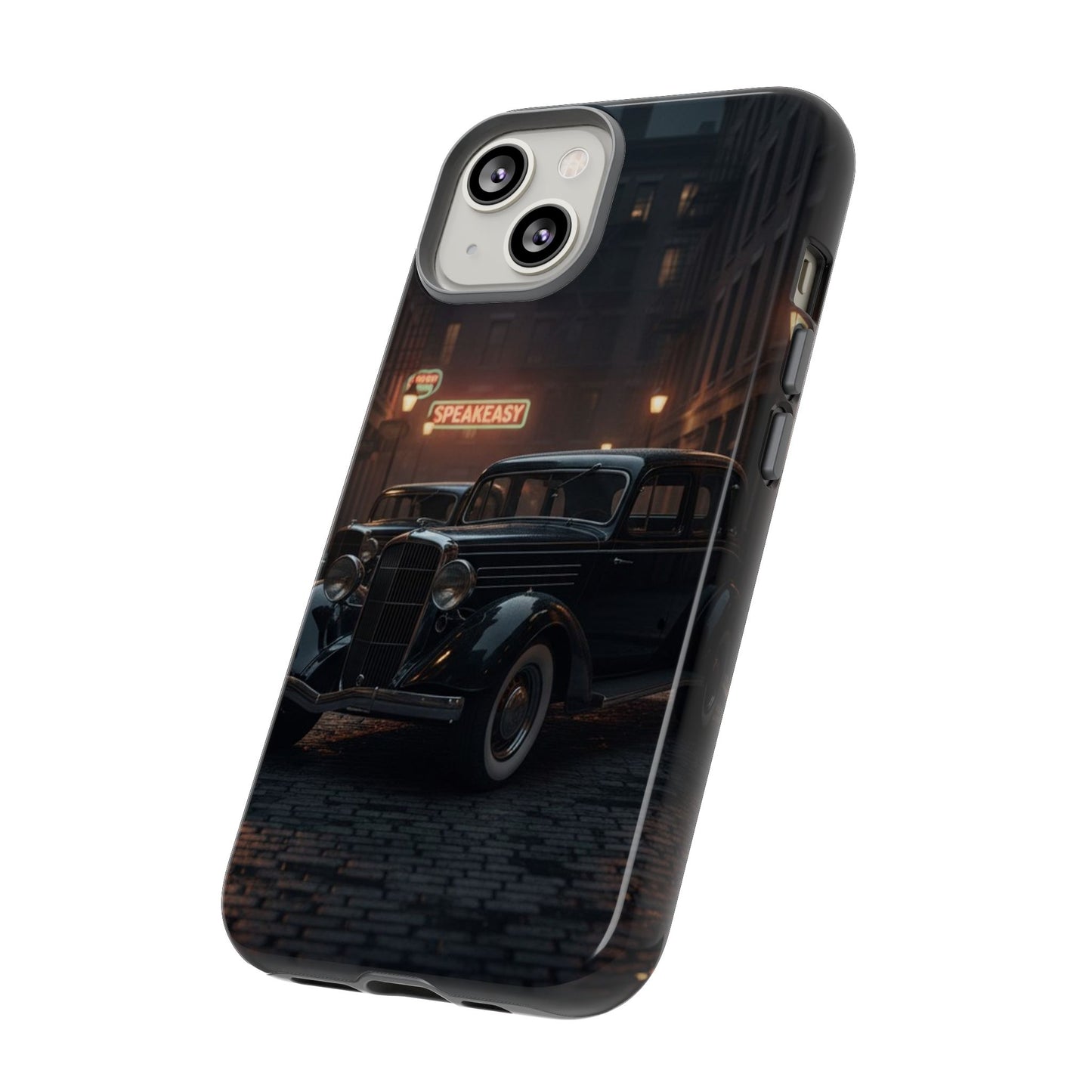 Vintage Classic Car Phone Case | Retro Noir Aesthetic | 1930s Street Scene Tough Case for iPhone & Samsung
