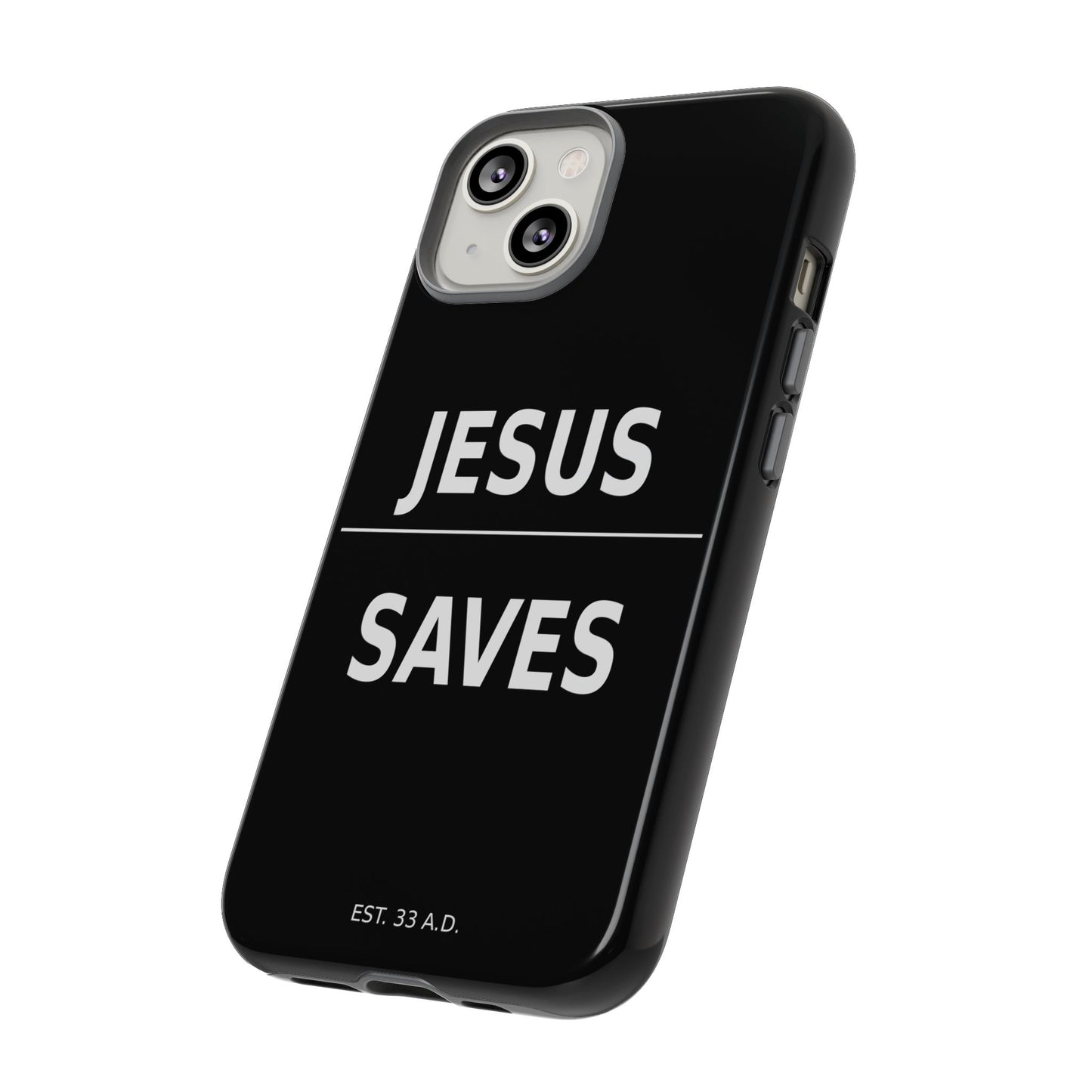 Jesus Saves Phone Case Christian Religious Minimalist Black Tough Cover